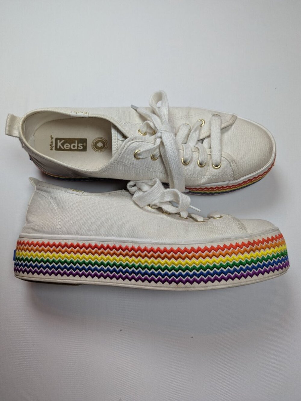 Keds Triple Kick Pride Rainbow Platform Sneakers 9